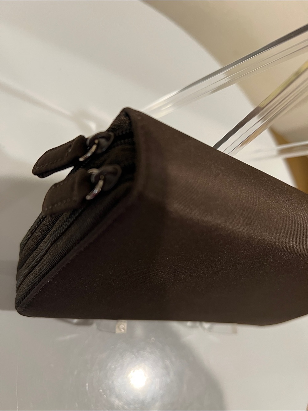 Lauren Ralph Lauren Brown Nylon Zip-Around Continental Long Wallet & Checkbook - Picture 9 of 14